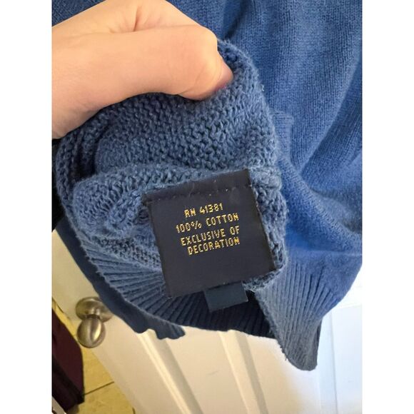 Polo Ralph Lauren Blue 1/4 zip pullover sweater mens XL 100% cotton knit - Picture 5 of 9